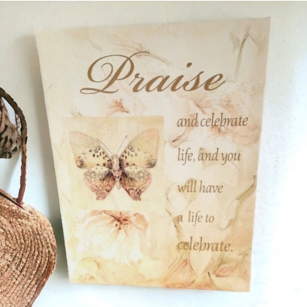 Praise inspirational canvas wall art nwt